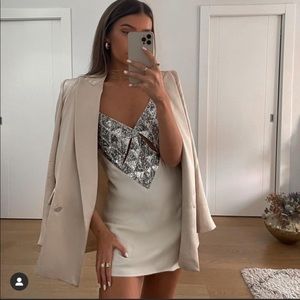 ZARA Sequin Satin Effect Mini Dress